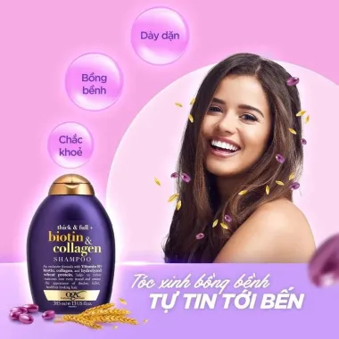 Dầu xả Biotin & Collagen Thick & Full Mỹ 385ml – Nuôi dưỡng tóc dày mượt và hỗ trợ tóc chắc khỏe chuẩn salon