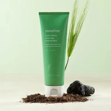 Mặt nạ tẩy tế bào chết Innisfree Green Barley Gommage Peeling Mask 120ml – Bí quyết làm mịn da từ lúa mạch xanh đảo Jeju Hàn Quốc