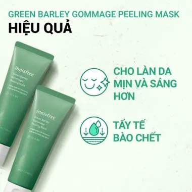 Mặt nạ tẩy tế bào chết Innisfree Green Barley Gommage Peeling Mask 120ml – Bí quyết làm mịn da từ lúa mạch xanh đảo Jeju Hàn Quốc