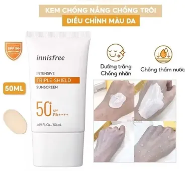 Kem chống nắng Innisfree Intensive Triple-shield Sunscreen 50ml – Khiên chắn toàn năng 3 trong 1 từ đảo Jeju Hàn Quốc
