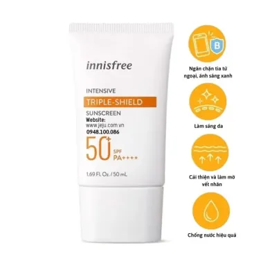 Kem chống nắng Innisfree Intensive Triple-shield Sunscreen 50ml – Khiên chắn toàn năng 3 trong 1 từ đảo Jeju Hàn Quốc