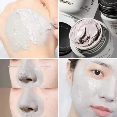 Mặt nạ đất sét Innisfree Super Volcanic Pore Clay Mask 2X 100ml – Khắc tinh mụn đầu đen từ tro núi lửa Jeju Hàn Quốc