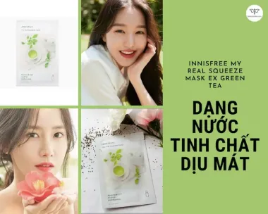 Mặt nạ giấy Innisfree My Real Squeeze Mask 20ml (Trà xanh & Mật ong) – Tinh túy dưỡng da từ thiên nhiên đảo Jeju Hàn Quốc