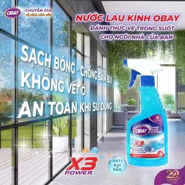 Nước lau kính Obay 500ml – Giải pháp làm sạch sáng bóng, không để lại vệt từ Thái Lan