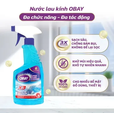 Nước lau kính Obay 500ml – Giải pháp làm sạch sáng bóng, không để lại vệt từ Thái Lan