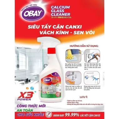 Siêu tẩy cặn canxi Obay 450ml – Giải pháp đánh bay vết ố cứng đầu, trả lại vẻ sáng bóng từ Thái Lan