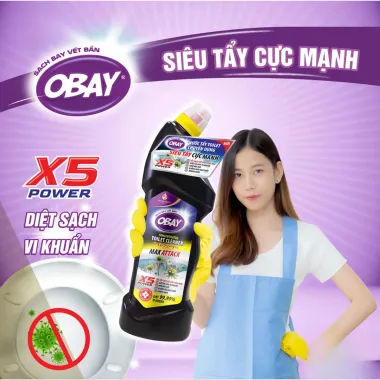 Nước tẩy bồn cầu và vệ sinh nhà tắm Obay 960ml – Sức mạnh tẩy sạch cực hạn, diệt khuẩn chuyên sâu từ Thái Lan