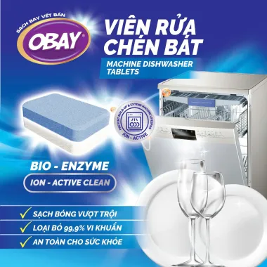 Viên rửa chén bát Obay Machine Dishwasher tablets 500g – Giải pháp làm sạch bát đĩa chuyên sâu, bảo vệ máy bền bỉ từ Thái Lan