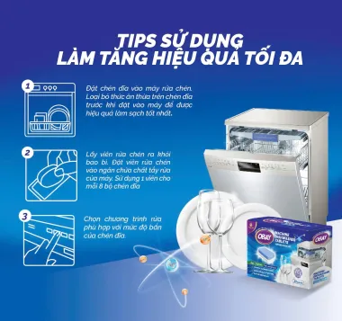 Viên rửa chén bát Obay Machine Dishwasher tablets 500g – Giải pháp làm sạch bát đĩa chuyên sâu, bảo vệ máy bền bỉ từ Thái Lan