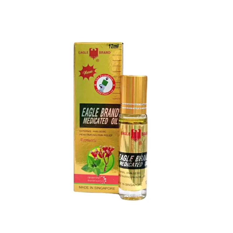 Dầu gió Singapore Eagle Refresh màu vàng 12ml (chai lăn)