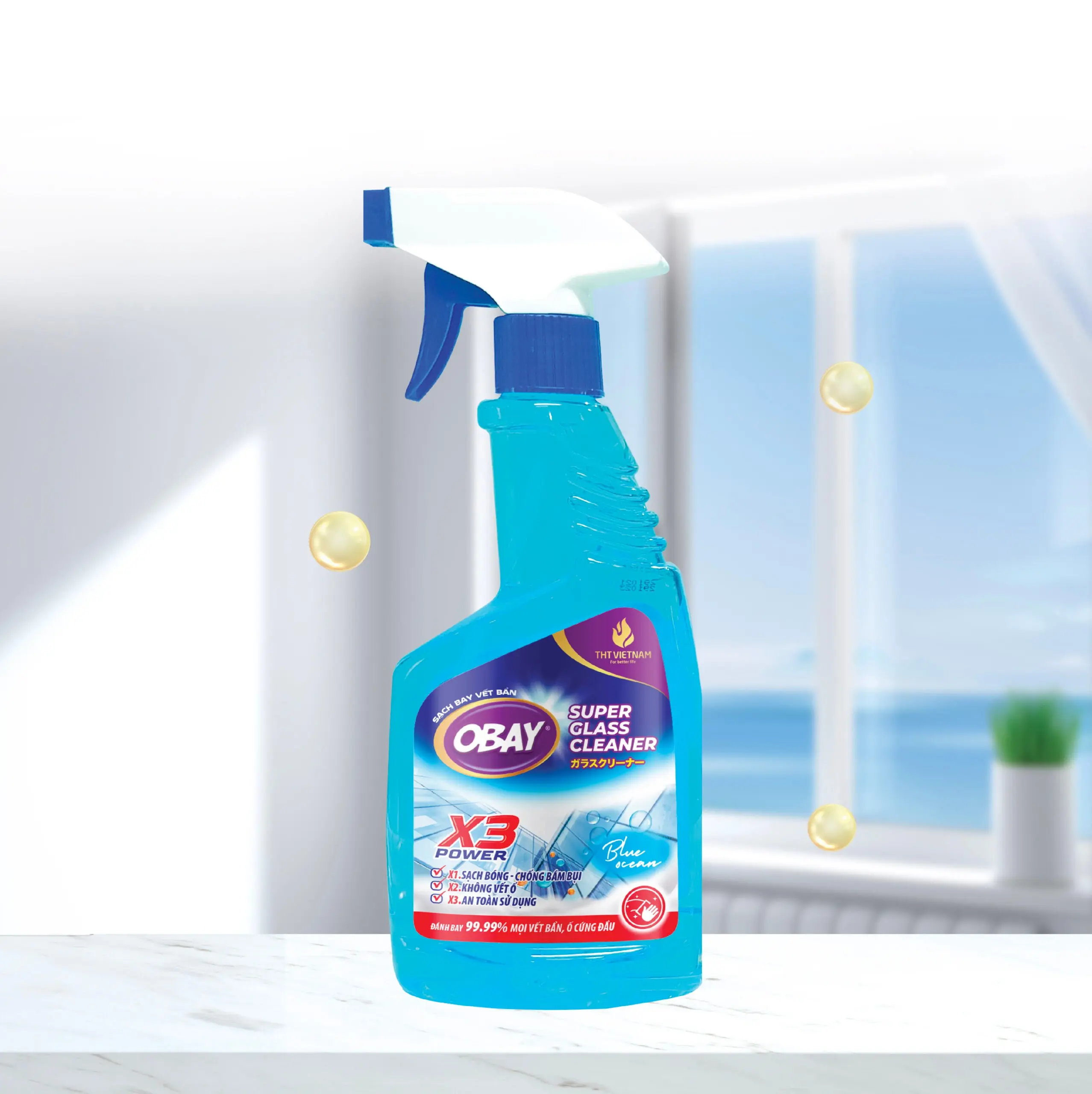 Nước lau kính Obay 500ml – Giải pháp làm sạch sáng bóng, không để lại vệt từ Thái Lan