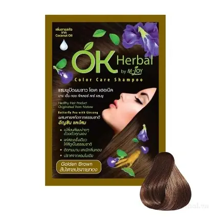Dầu gội phủ bạc OK Herbal Thái Lan gói 30ml (màu nâu)