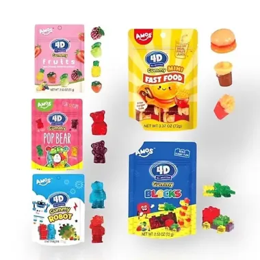 Kẹo dẻo Amos 4D 72g – Trải nghiệm ăn vặt sáng tạo, bùng nổ vị giác và thị giác