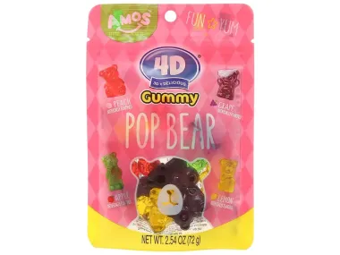 Kẹo dẻo Amos 4D 72g – Trải nghiệm ăn vặt sáng tạo, bùng nổ vị giác và thị giác