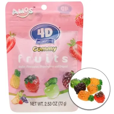 Kẹo dẻo Amos 4D 72g – Trải nghiệm ăn vặt sáng tạo, bùng nổ vị giác và thị giác