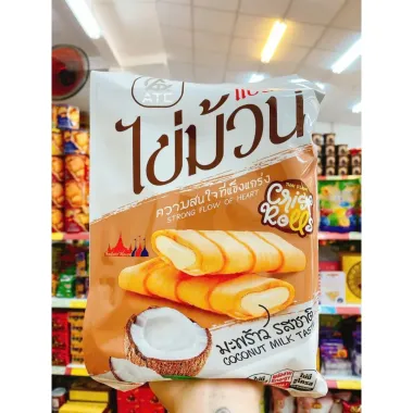 Bánh Quế Cuộn Nhân Kem ATC 320g (Dừa / Trứng Muối)