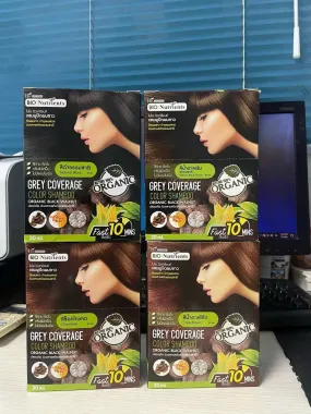 Dầu Gội Phủ Bạc Bio Nutrients Grey Coverage Color Shampoo 30ml – Nhập khẩu Thái Lan, phủ bạc nhanh trong vòng 10–15 phút