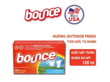 Giấy thơm quần áo Bounce (80/120/160 tờ) – Mềm vải, lưu hương, chống tĩnh điện 