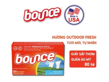 Giấy thơm quần áo Bounce (80/120/160 tờ) – Mềm vải, lưu hương, chống tĩnh điện 