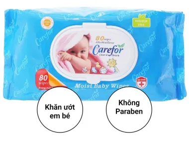 Khăn ướt diệt khuẩn Carefor không mùi (80 miếng / 100 miếng) – Giải pháp vệ sinh an toàn, bảo vệ sức khỏe gia đình từ Thái Lan
