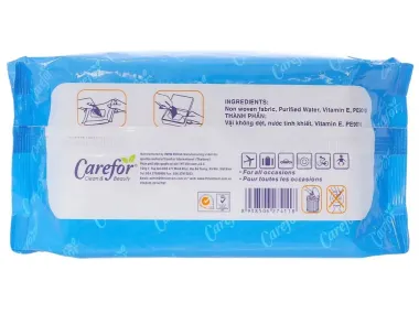 Khăn ướt diệt khuẩn Carefor không mùi (80 miếng / 100 miếng) – Giải pháp vệ sinh an toàn, bảo vệ sức khỏe gia đình từ Thái Lan