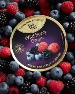 Kẹo dâu rừng cao cấp Cavendish & Harvey Wild Berry Drops 175g – Hương vị quả mọng đậm đà từ nước ép trái cây thật của Đức