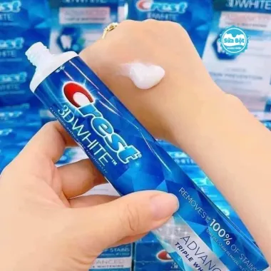 Kem đánh răng Crest 3D White Advanced Whitening 147g – Làm trắng nhanh, giảm ố vàng & bảo vệ men răng