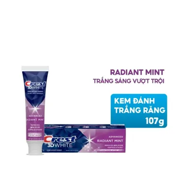 Kem đánh răng Crest 3D white Radiant Mint 107g – Làm trắng tự nhiên, thơm mát dài lâu