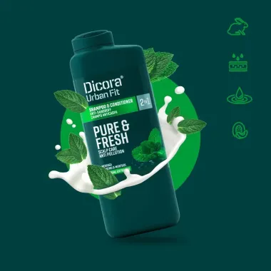 Dầu Gội Xả 2in1 Dicora Urban Fit Anti-Dandruff 400ml – Nhập khẩu Tây Ban Nha, sạch gàu & giảm ngứa cho nam