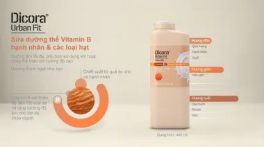 Sữa Dưỡng Thể Dicora Urban Fit Vitamin B Hạnh nhân & Các loại hạt 400ml