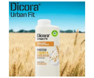 Sữa Tắm Dicora Urban Fit Protein Yogurt & Oats 750ml – Nhập khẩu Tây Ban Nha, dưỡng ẩm sâu & làm dịu da