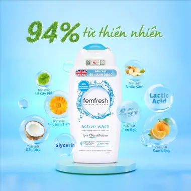 Dung Dịch Vệ Sinh Phụ Nữ Femfresh 250ml – Nhập khẩu Anh Quốc, dịu nhẹ & bảo vệ vùng kín
