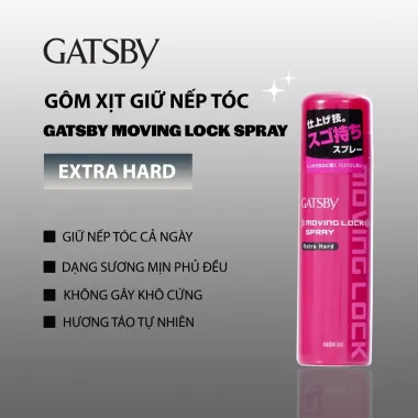 Keo xịt tóc Gatsby Super Hard (170g / 180g) – Nhập khẩu Nhật Bản, giữ nếp mạnh & đa dạng hiệu ứng 