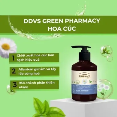 Dung Dịch Vệ Sinh Phụ Nữ Green Pharmacy Gel For Intimate Hygiene 370ml (Cây Trà / Cây Xô Thơm / Hoa Cúc)