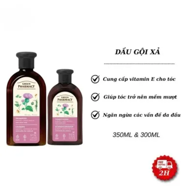 Dầu Gội / Dầu Xả Green Pharmacy Chống Rụng Tóc Chiết Xuất Cây Ngưu Bàng & Protein Lúa Mì (350ml / 300ml)