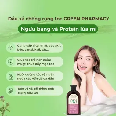 Dầu Gội / Dầu Xả Green Pharmacy Chống Rụng Tóc Chiết Xuất Cây Ngưu Bàng & Protein Lúa Mì (350ml / 300ml)
