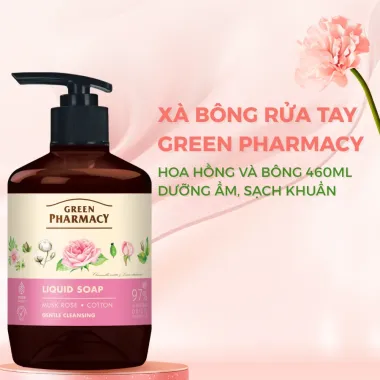 Xà Phòng Rửa Tay Green Pharmacy 460ml (Hoa Hồng & Bông / Lô Hội & Bơ)