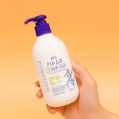 Sữa dưỡng thể chống nắng Reihaku Hatomugi UV Care & Moisturizing Milky Gel 250ml – Dưỡng ẩm & chống nắng chuẩn Nhật