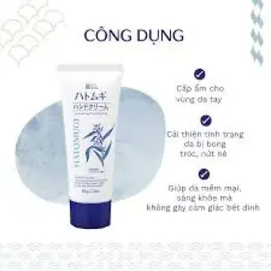 Kem dưỡng da tay Reihaku Hatomugi Hand Cream 65g Nhật Bản – Dưỡng ẩm mềm mịn