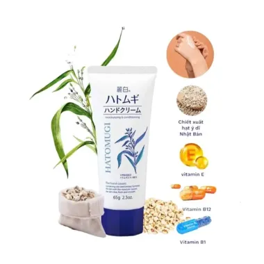 Kem dưỡng da tay Reihaku Hatomugi Hand Cream 65g Nhật Bản – Dưỡng ẩm mềm mịn