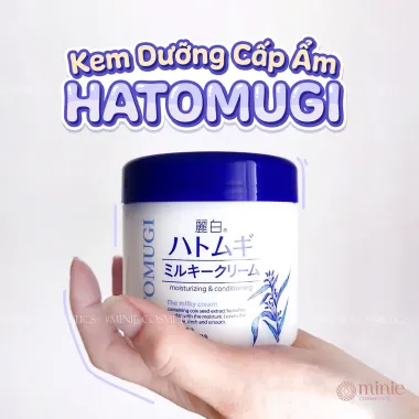 Kem dưỡng ẩm trắng da Hatomugi The Milky Cream 300g – Dưỡng ẩm sâu, sáng da chuẩn Nhật Bản