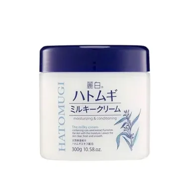 Kem dưỡng ẩm trắng da Hatomugi The Milky Cream 300g – Dưỡng ẩm sâu, sáng da chuẩn Nhật Bản