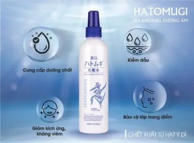 Xịt khoáng dưỡng da Hatomugi High Moisturizing Mist Lotion Nhật Bản 250ml – Cấp ẩm tức thì, làm dịu & dưỡng sáng da