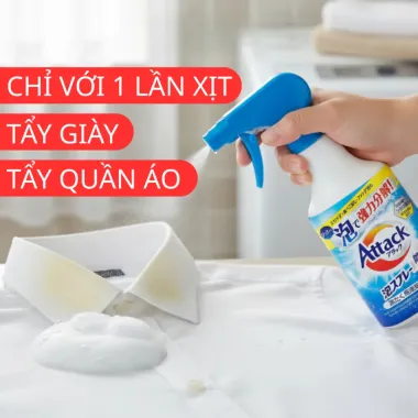 Bình xịt Kao Attack tẩy cổ áo, tay áo 300ml - Nội địa Nhật