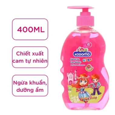 Dầu tắm gội Kodomo Fruity Berry Kids 6+ 400ml – Sự kết hợp hoàn hảo làm sạch và dưỡng da tóc cho bé từ Thái Lan