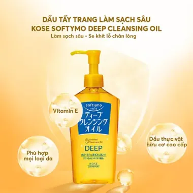 Dầu Tẩy Trang Kose Softymo 230ml / 240ml – Nhập khẩu Nhật Bản, làm sạch sâu & dịu nhẹ cho da