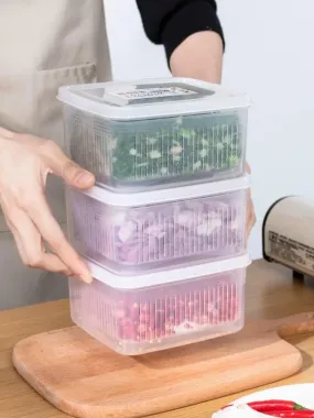 Hộp nhựa Nakaya 2 lớp 500ml / 600ml / 1100ml – Thoát nước tốt, giữ thực phẩm tươi lâu