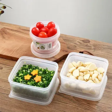 Hộp nhựa Nakaya 2 lớp 500ml / 600ml / 1100ml – Thoát nước tốt, giữ thực phẩm tươi lâu