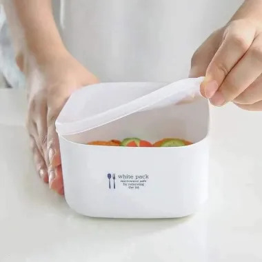 Hộp nhựa Nakaya White Pack (1L) – Thiết kế tối giản, kín mùi & tối ưu không gian