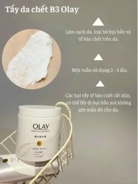 Tẩy tế bào chết Olay Body Cellscience B3+Vitamin C 200g – Giải pháp dưỡng sáng và tái tạo làn da mịn màng